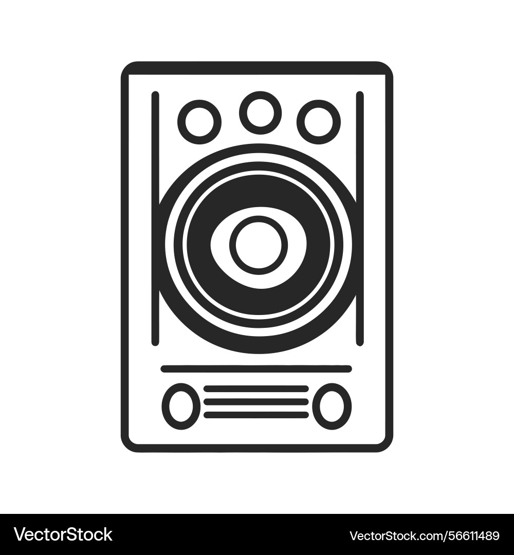 Isolated rectangular loudspeaker system Vector Image