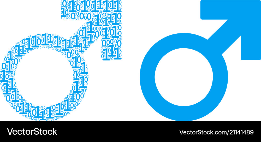 Mars symbol composition of binary digits vector image