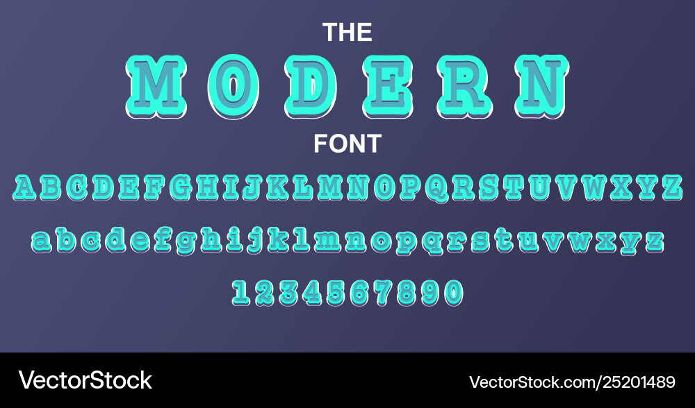 Modern font and alphabet with numbers typography Modern font and alphabet with numbers typography vector image