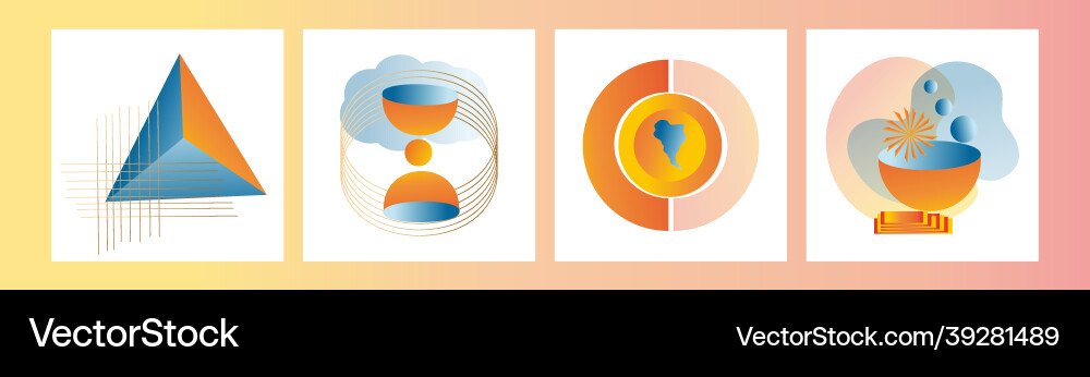 Modern set of abstract gradient compositions vector image