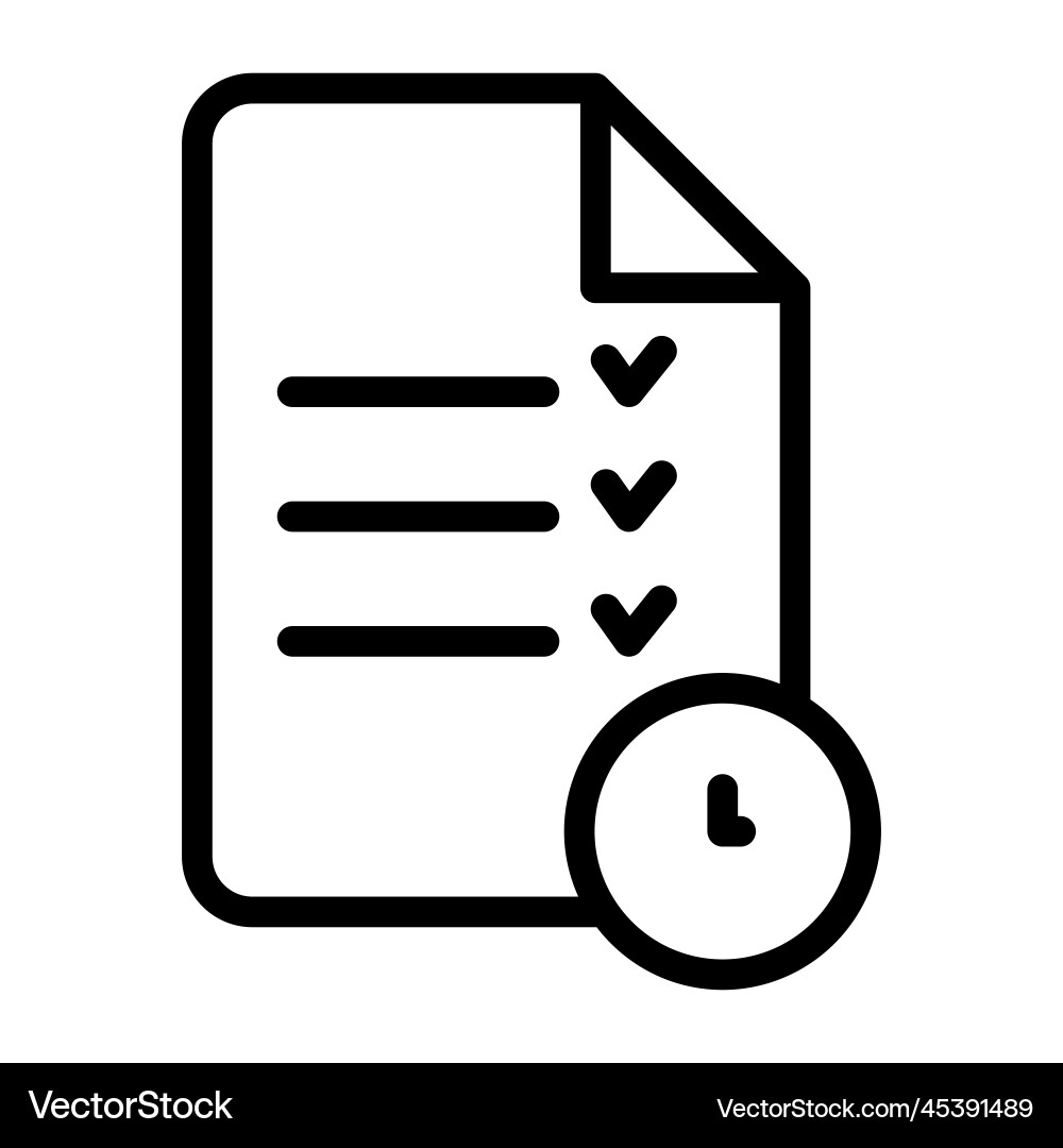 Paper icon with clock suitable for time line Paper icon with clock suitable for time line vector image