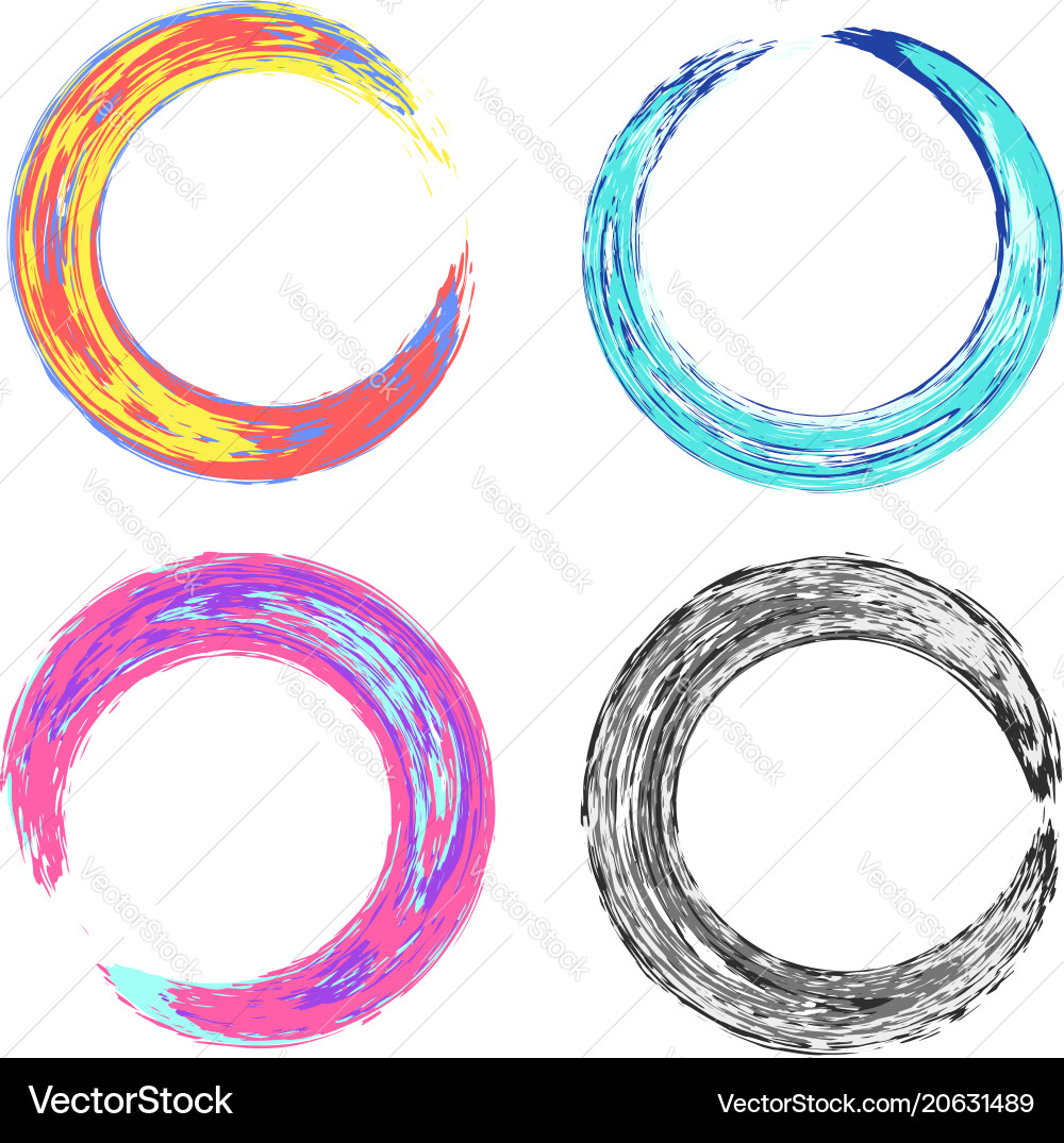 Psychedelic colorful round grungy textures frames Psychedelic colorful round grungy textures frames vector image