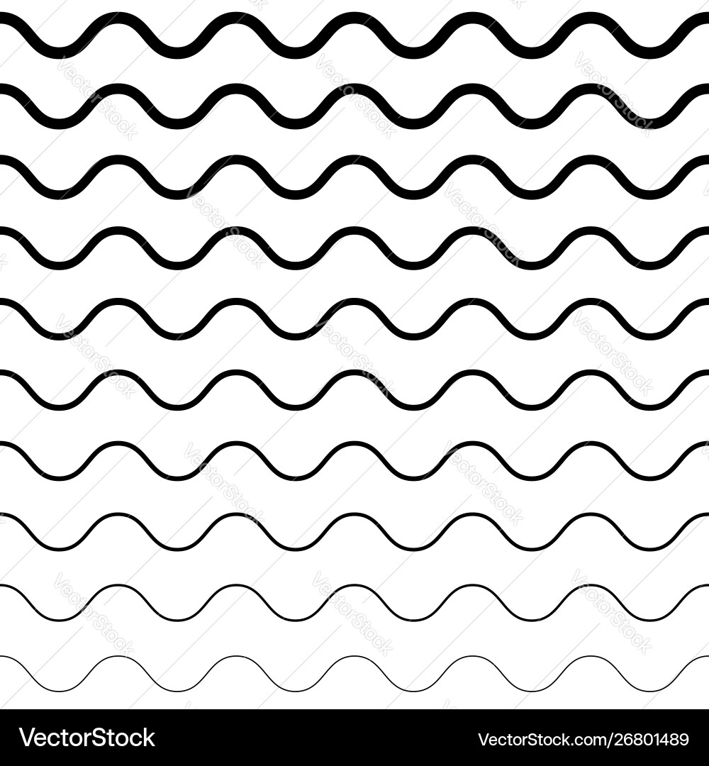 Seamless pattern horizontal wavy lines vector image