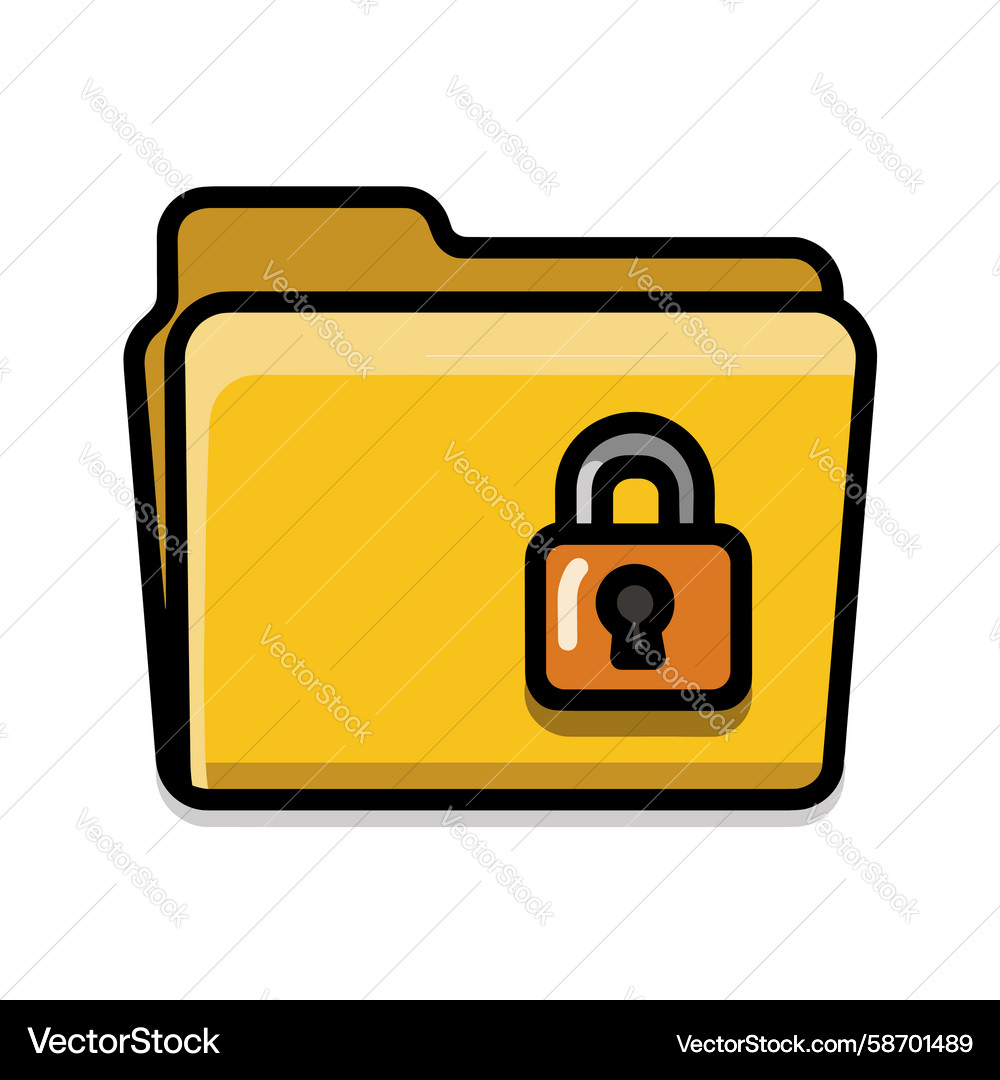 Secure folder icon representing data protection Vector Image
