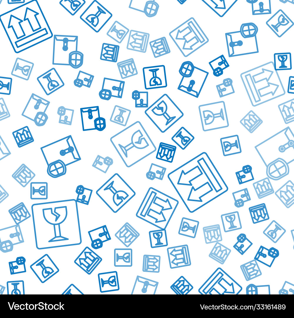 Set line fragile broken glass this side up Set line fragile broken glass this side up vector image