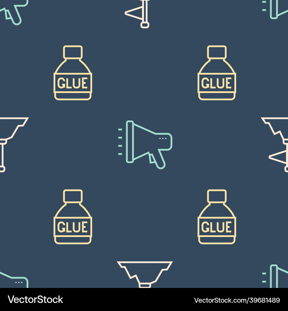 Set line mountains with flag on top glue Set line mountains with flag on top glue vector image