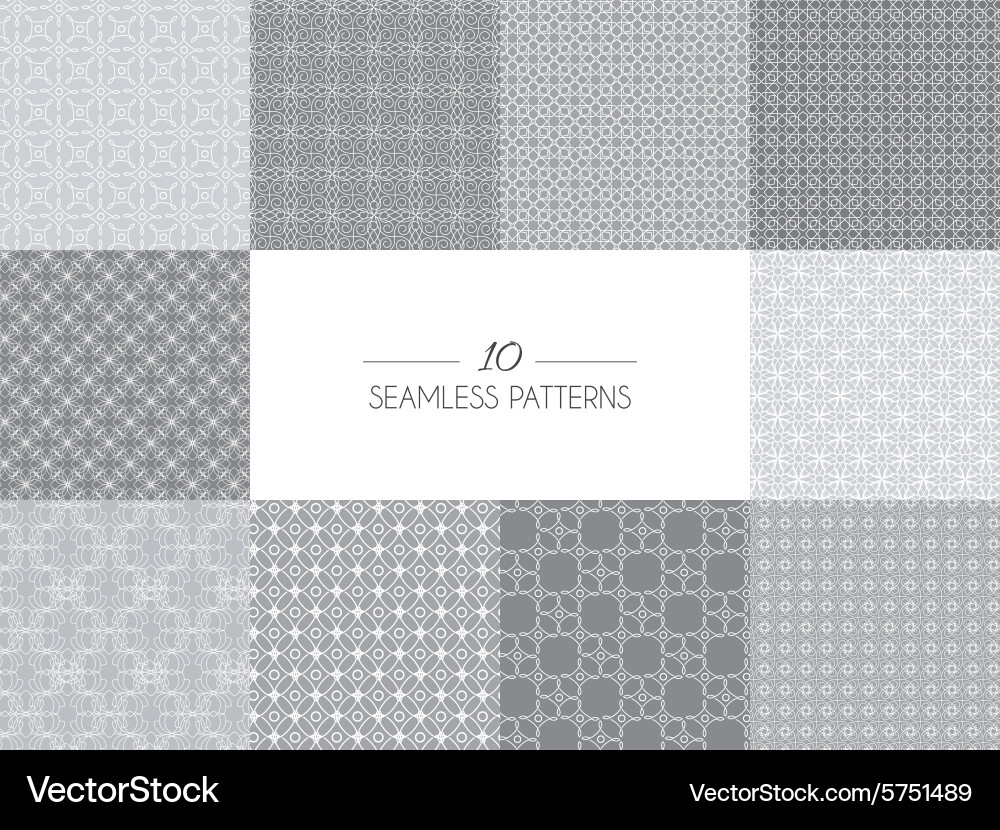 Set of geometric seamless patterns vector image