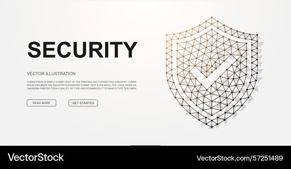 Shield with check mark 3d low poly symbol Shield with check mark 3d low poly symbol Vector Image