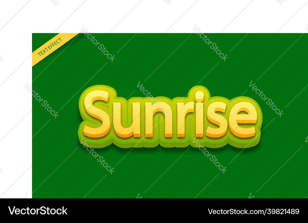 Sunrise text effect design Vector Image