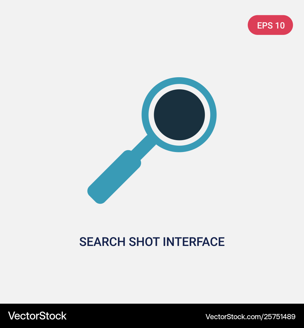 Two color search shot interface with a magnifier vector image