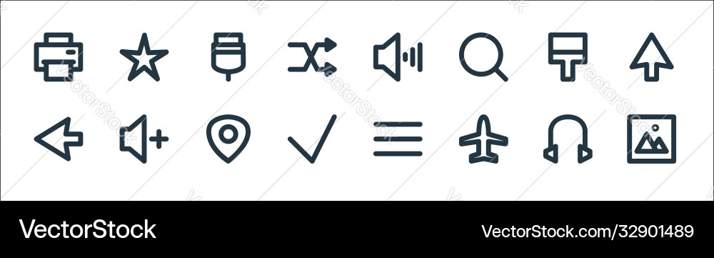 User interface line icons linear set quality User interface line icons linear set quality vector image
