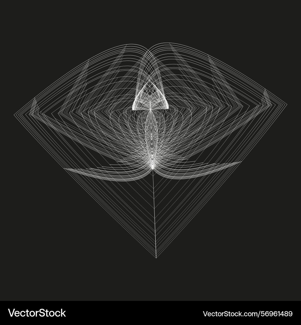 Wireframe arrow form abstract grid figure black Wireframe arrow form abstract grid figure black vector image