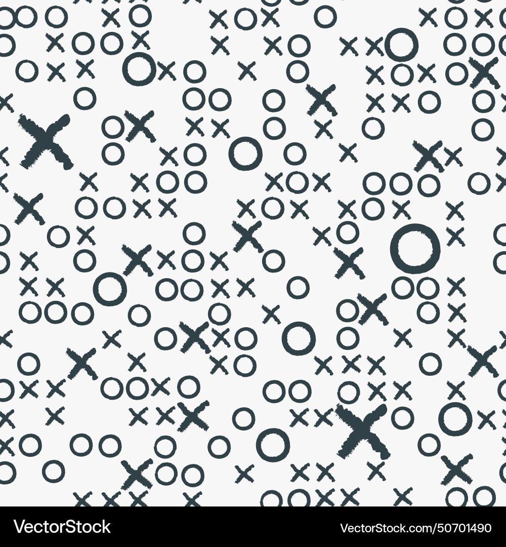 Abstract seamless pattern with crosses and circles vector image