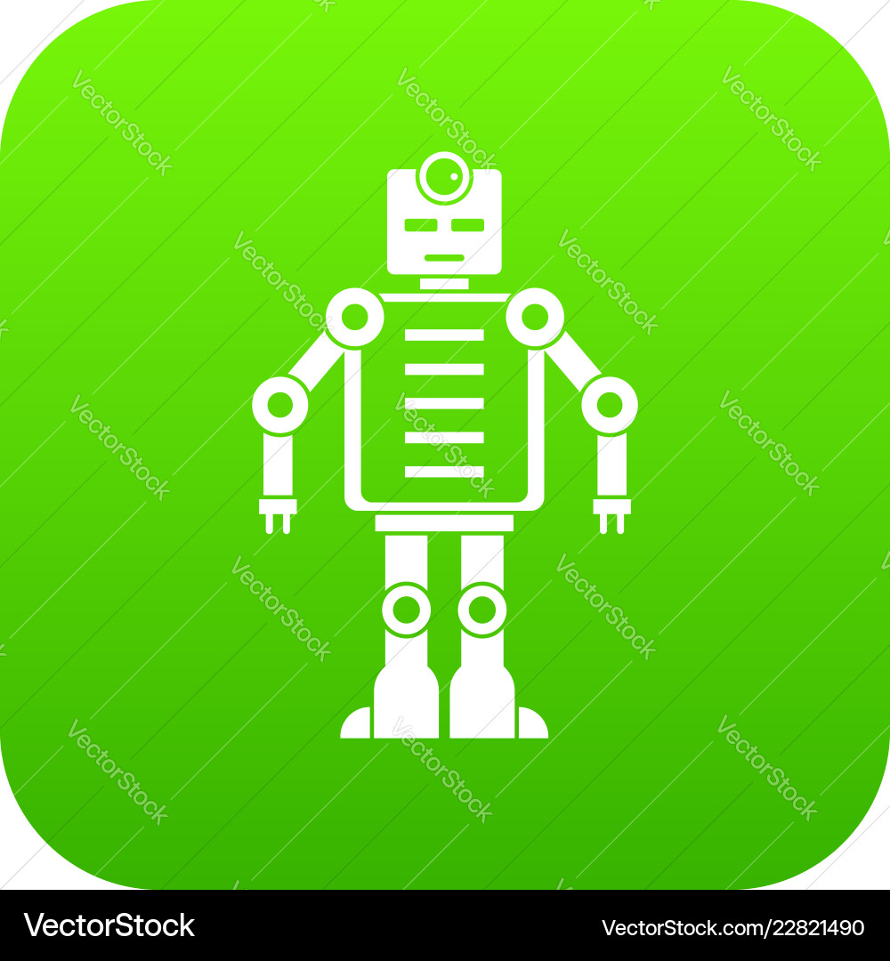 Artificial intelligence robot icon digital green Artificial intelligence robot icon digital green Vector Image