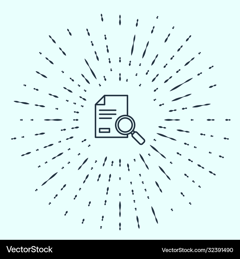 Black line document with search icon isolated Vector Image