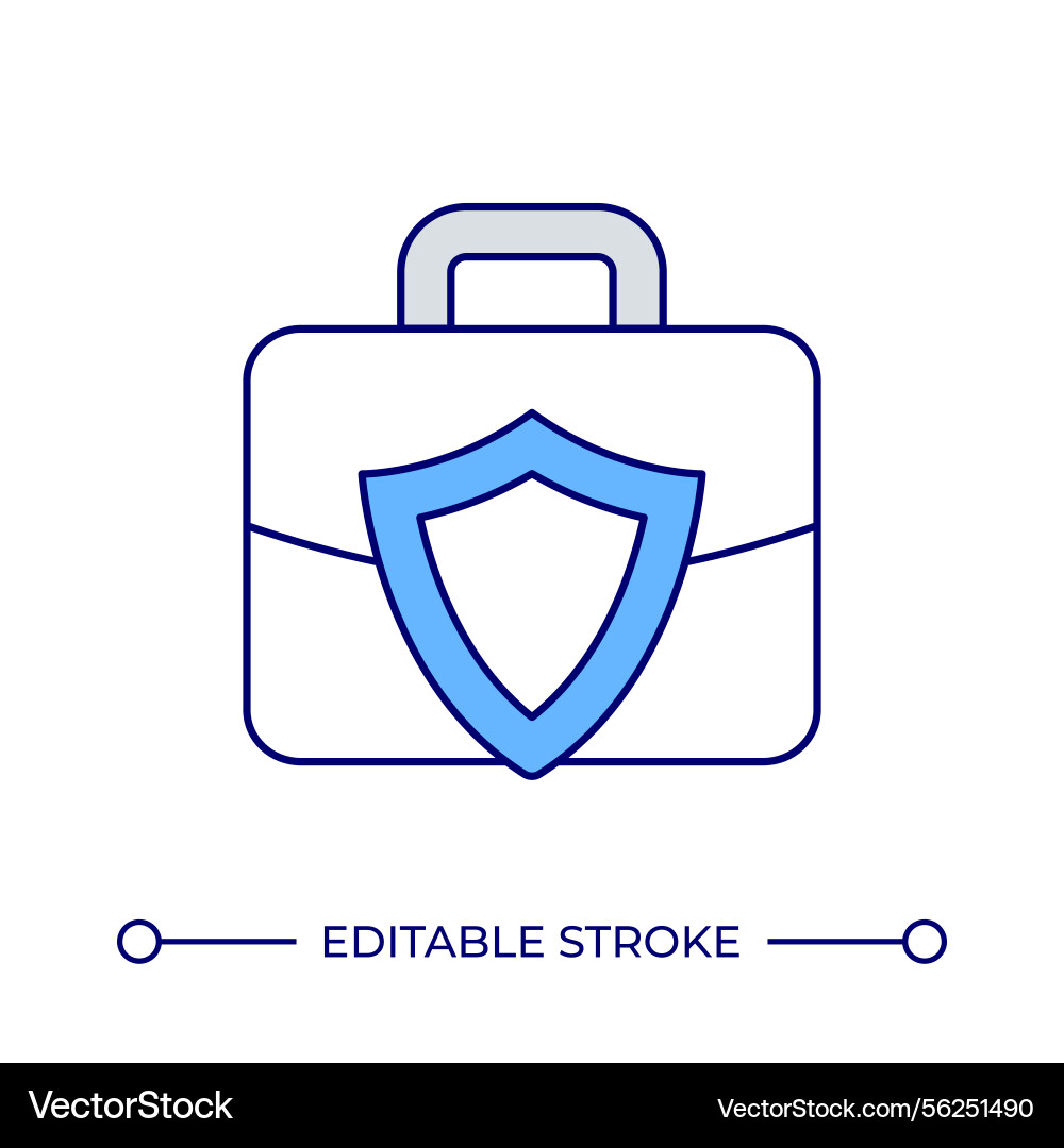 Briefcase with shield line color icon Briefcase with shield line color icon vector image