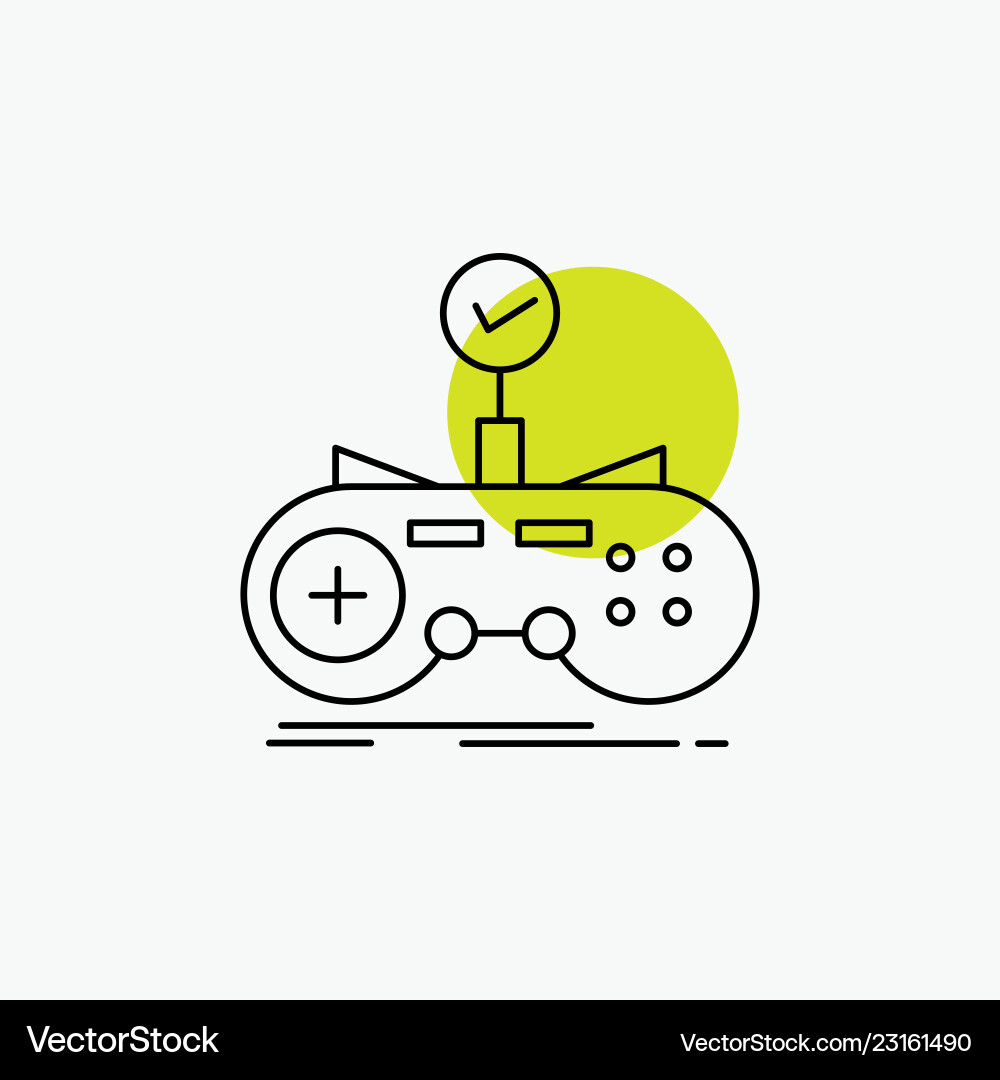 Check controller game gamepad gaming line icon Check controller game gamepad gaming line icon vector image