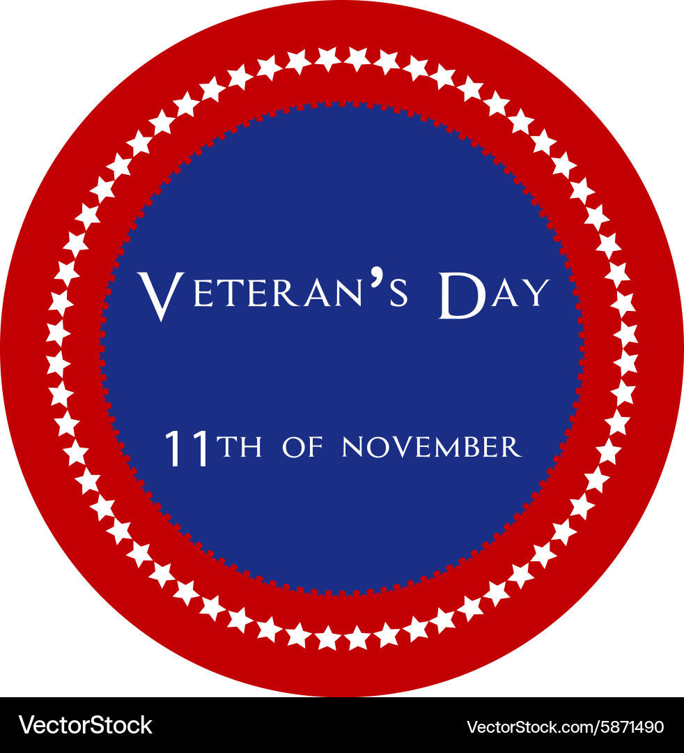 Colored background with text for veterans day Vector Image