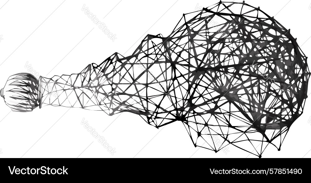 Complex network bulb intricate idea digital Vector Image