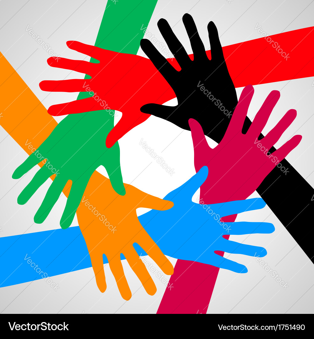 Hands of Support and Connection vector image