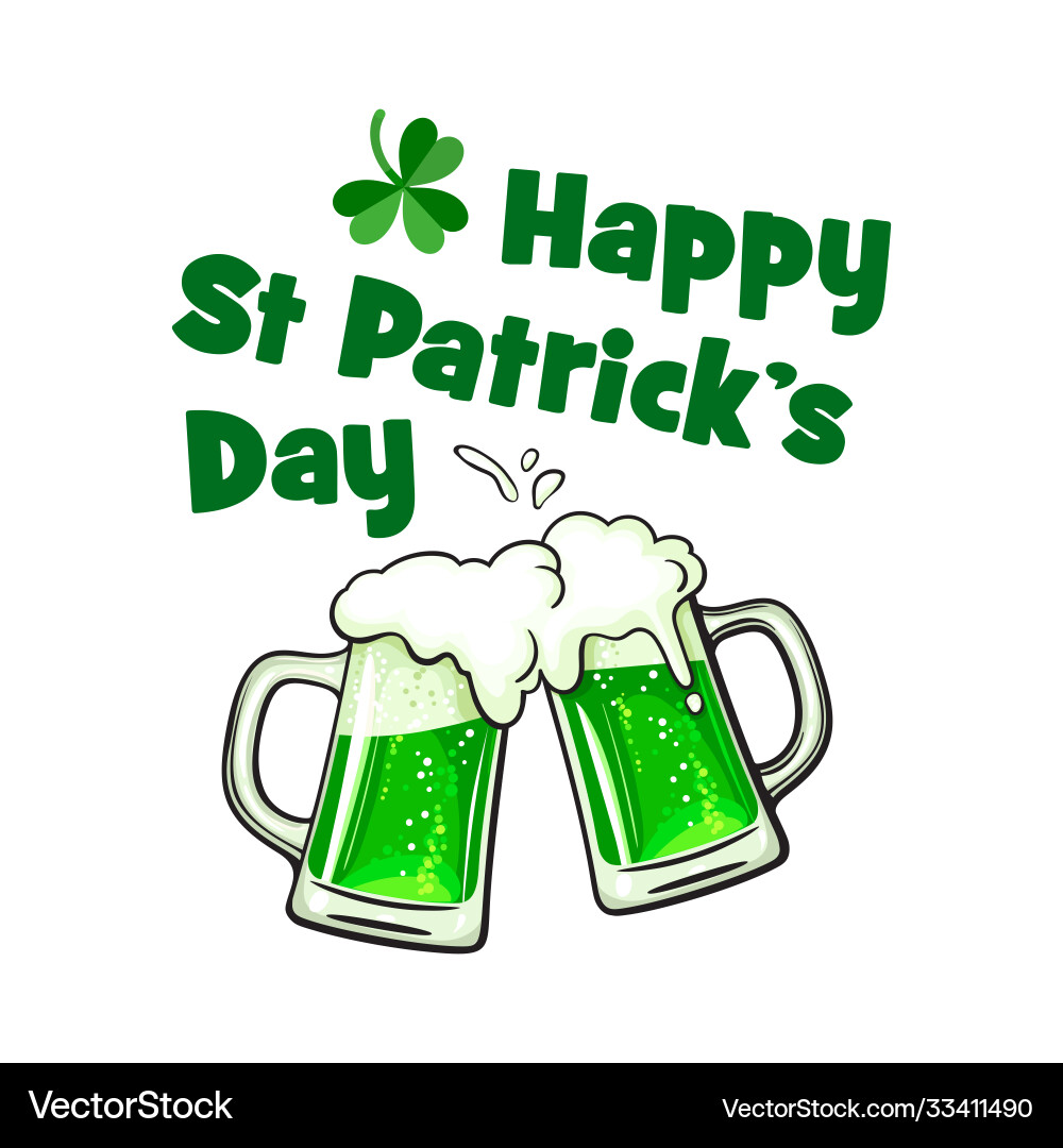 Happy saint patrick day greeting card with text Happy saint patrick day greeting card with text vector image