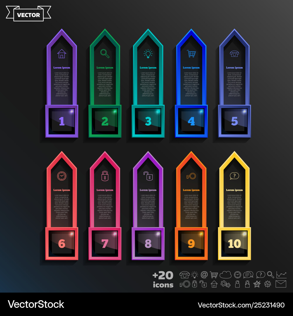 Infographic design list with colorful square Infographic design list with colorful square vector image