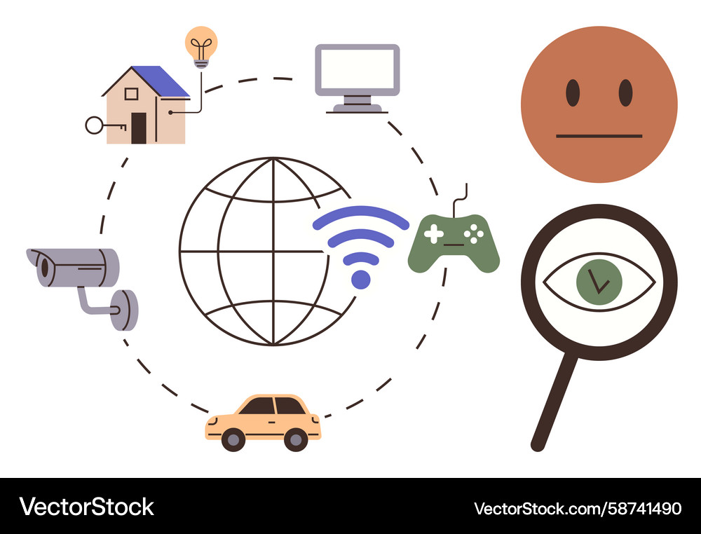 Internet connectivity linking smart devices Internet connectivity linking smart devices Vector Image
