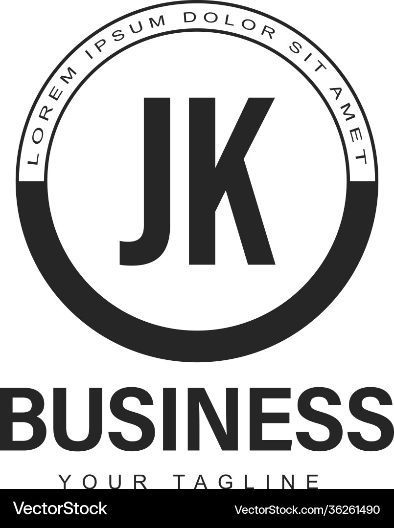 Jk initial a logo design with abstract style Vector Image