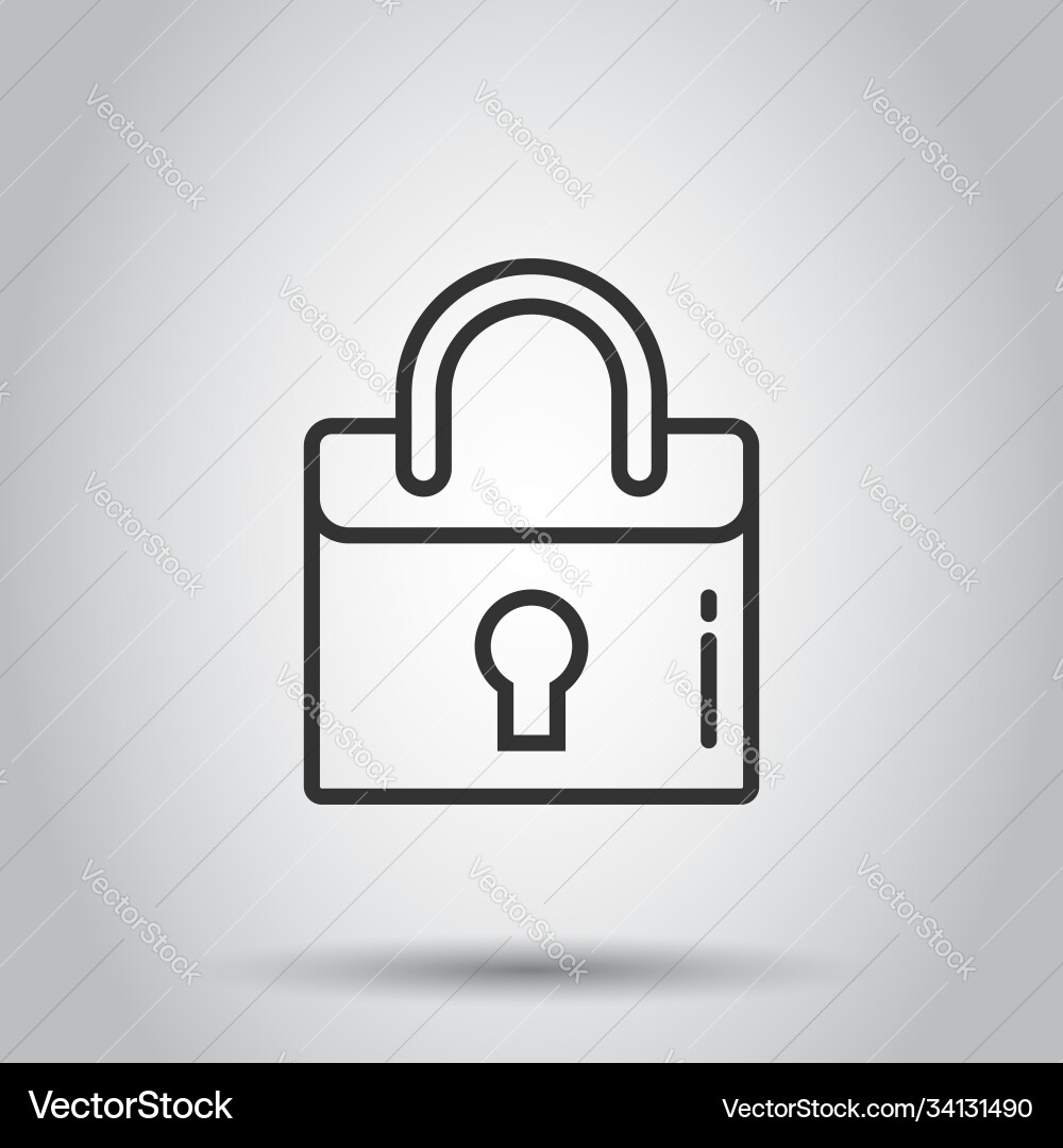 Locker icon in flat style padlock password vector image