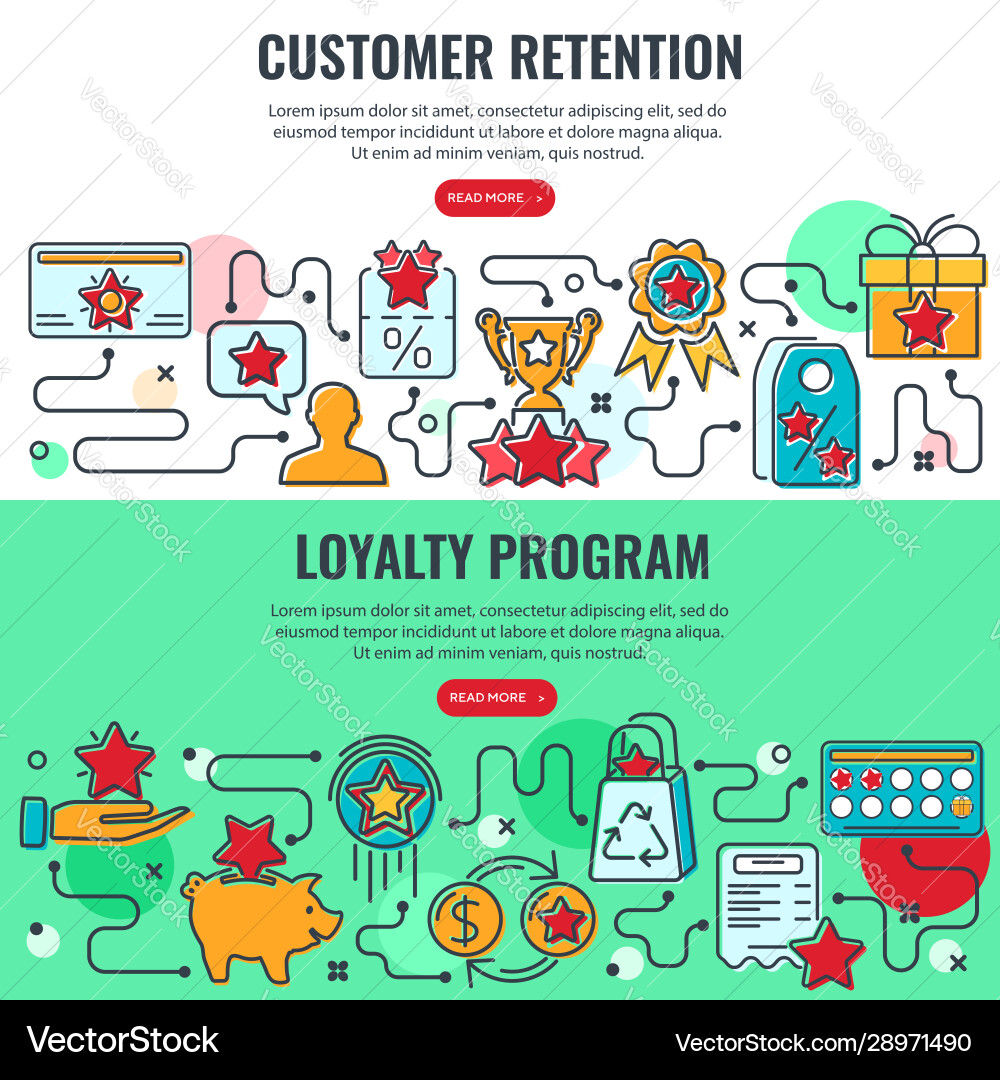 Loyalität & Retention Banner Vektorbild