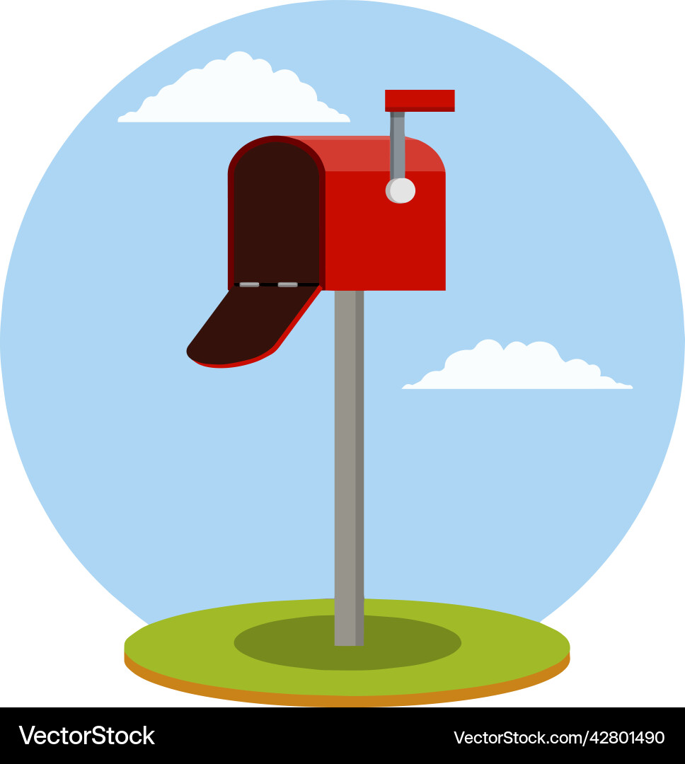 Open red mailbox mail and message Open red mailbox mail and message vector image