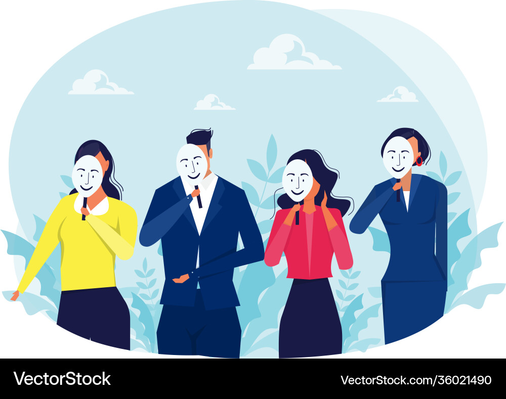 People girl and boy covering unhappy faces People girl and boy covering unhappy faces vector image