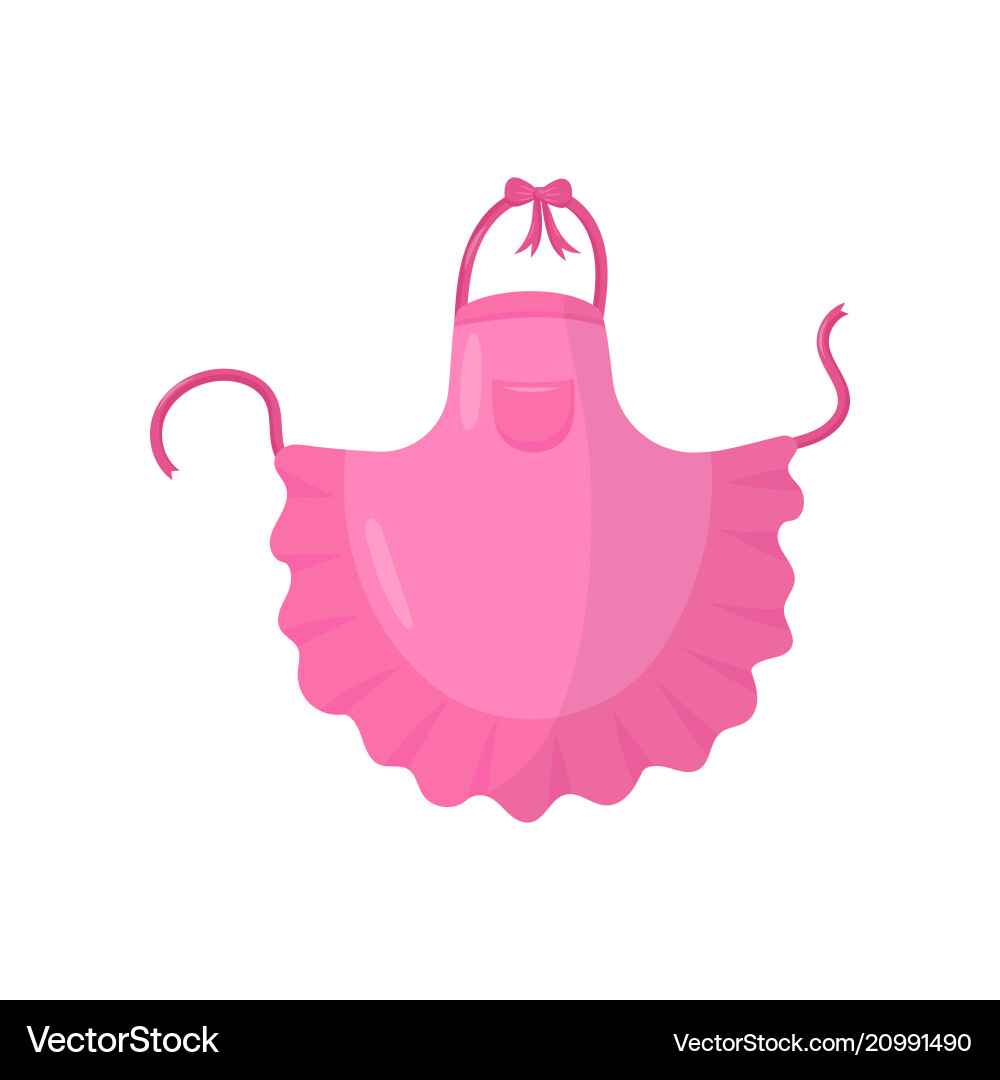 Pink kitchen apron with small pocket lovely Pink kitchen apron with small pocket lovely vector image