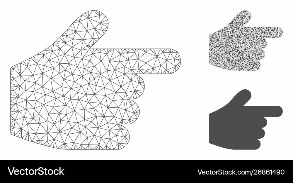 Pointer finger mesh network model Vector Image