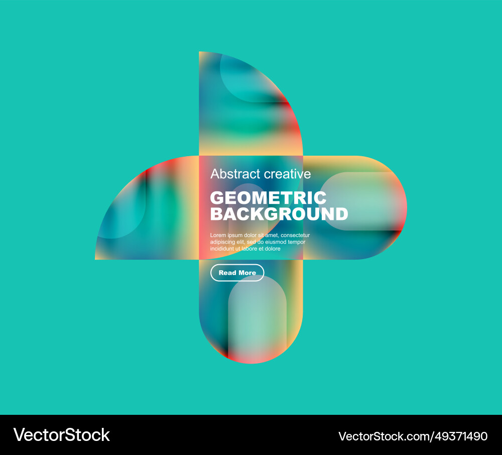 Round triangle and square composition Round triangle and square composition vector image