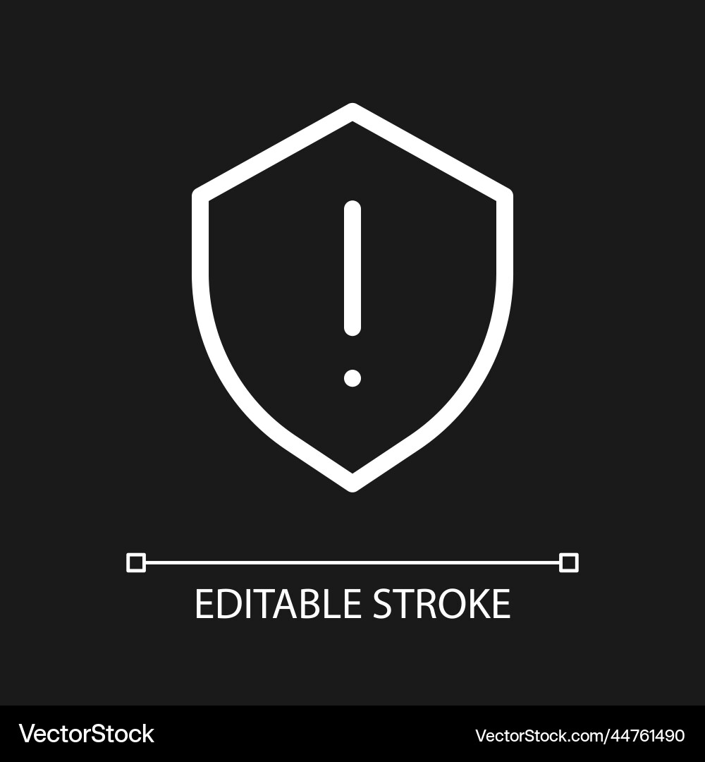 Security hazard pixel perfect white linear ui Security hazard pixel perfect white linear ui vector image