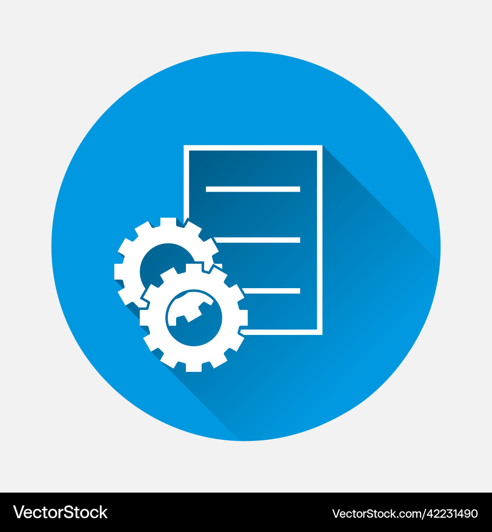 Setting document icon cog gear and sheet Setting document icon cog gear and sheet vector image