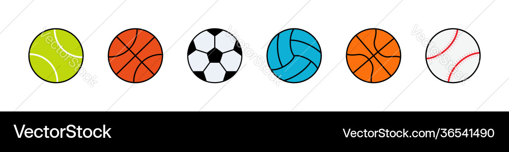 Sportball-Icons Kugeln für Fußball Baseball Sportball-Icons Kugeln für Fußball Baseball vektorbild