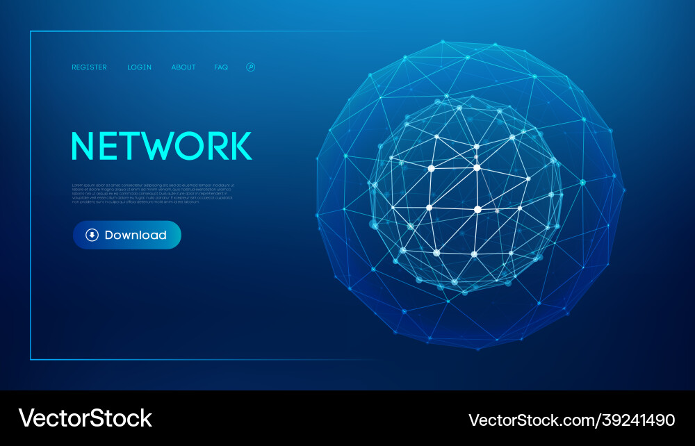 Technology Sphere: Cloud Network & Data Vector Image