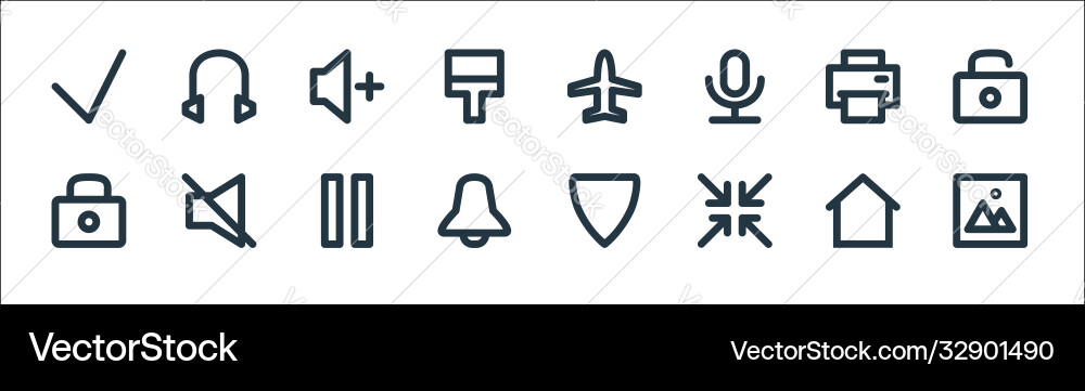 User interface line icons linear set quality User interface line icons linear set quality Vector Image