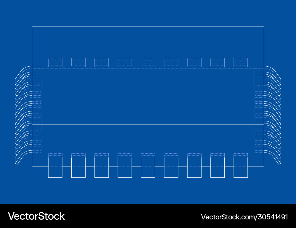 3d microchip rendering vector image