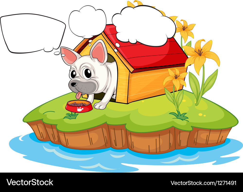A dog in the island with empty callouts vector image