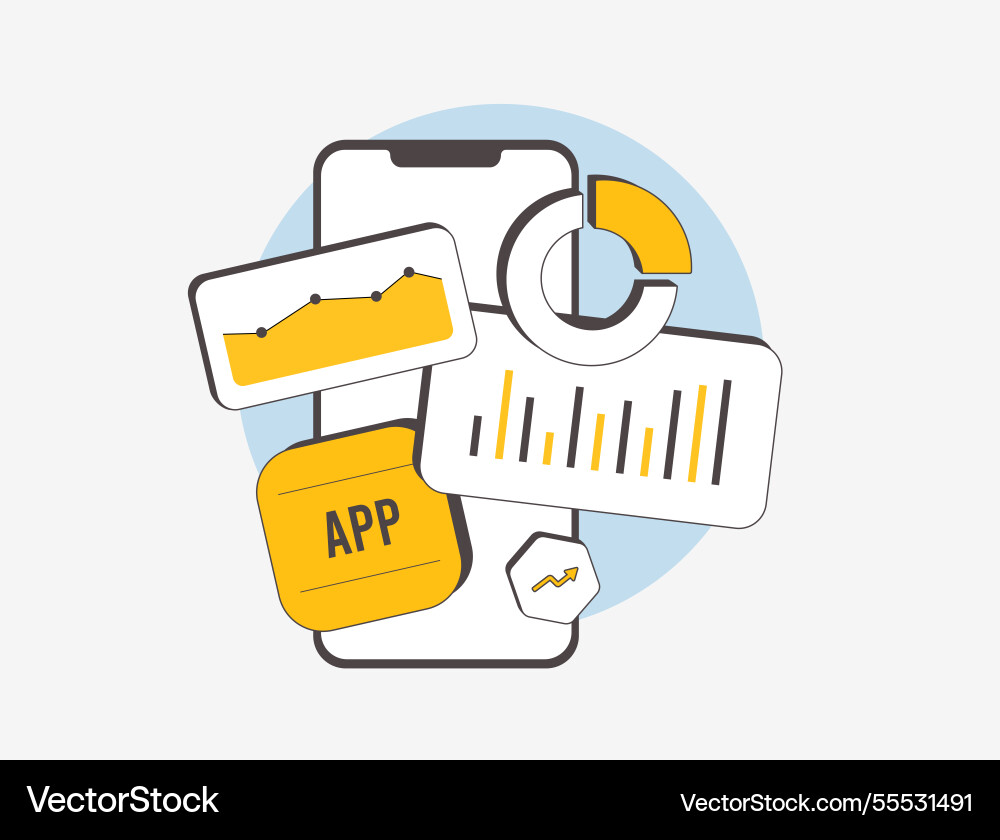 Analyze user behavior with mobile app analytics Analyze user behavior with mobile app analytics vector image