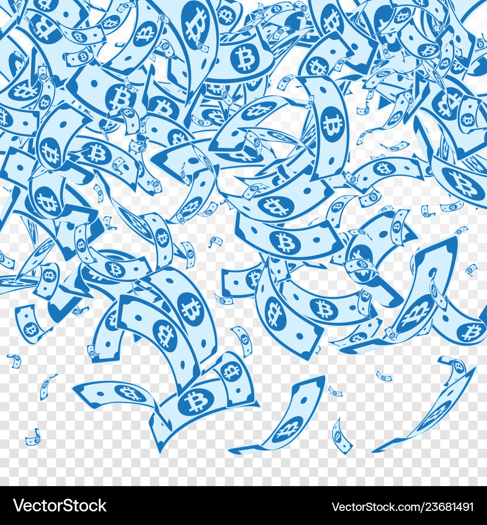 Bitcoin internet currency notes falling messy bt Bitcoin internet currency notes falling messy bt vector image