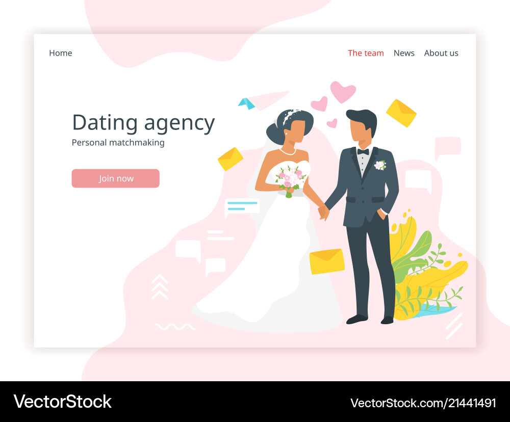 Bridal agency homepage Bridal agency homepage vector image