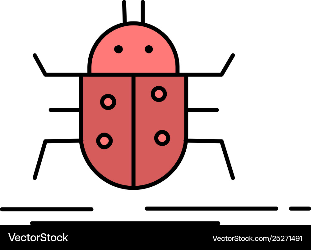 Bug bugs insect testing virus flat color icon Bug bugs insect testing virus flat color icon vector image