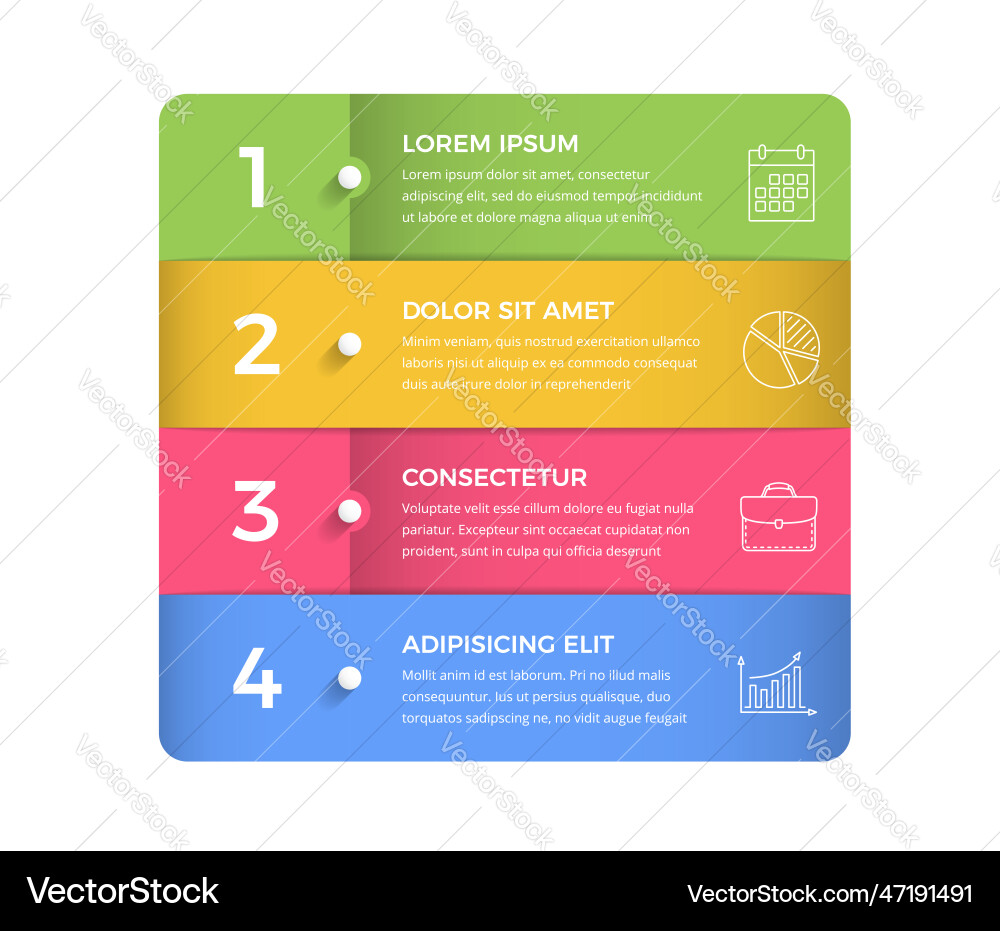 Business Workflow Template - 4 Steps Vector Image