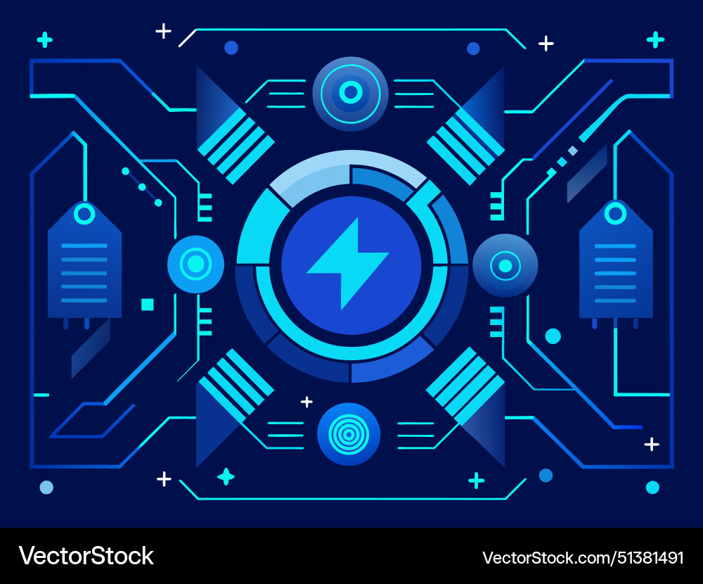 Circle blue abstract technology innovation Vector Image