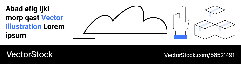 Cloud computing concept with a hand pointing Cloud computing concept with a hand pointing vector image