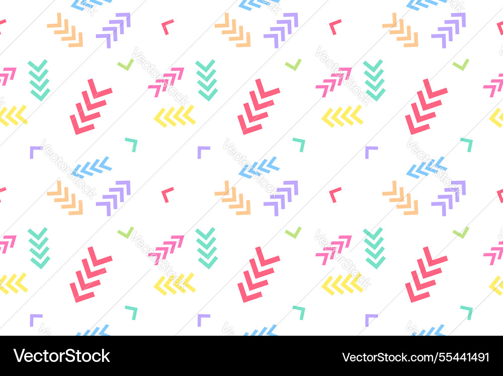 Colorful arrow and checkmark seamless pattern Vector Image